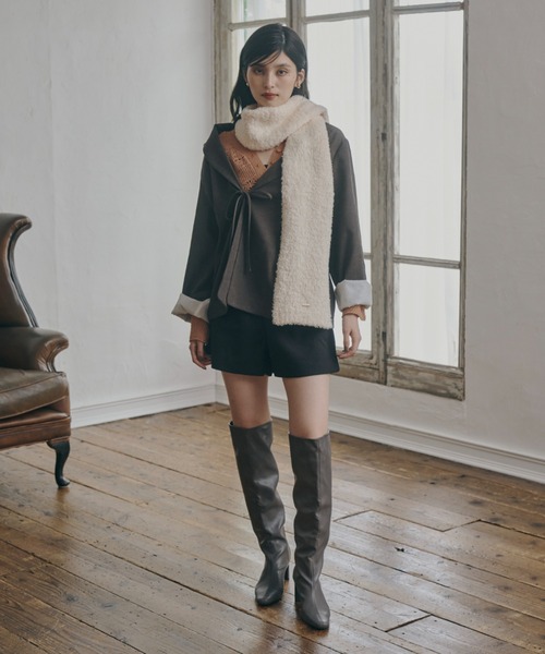 ECREL（エクレール）の「ブークレニットマフラー（マフラー・レディース・モカ/アイボリー・FREE）」の22枚目の写真