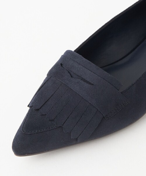 WEB限定】ポインテッド キルト フラットシューズ（1.5cmヒール) -撥水