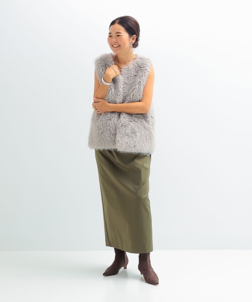 【NASOKASIR】Demi-Luxe BEAMS フェイクファー ジレ NASOKASIR】Demi-Luxe BEAMS フェイクファー ジレ NASOKASIR