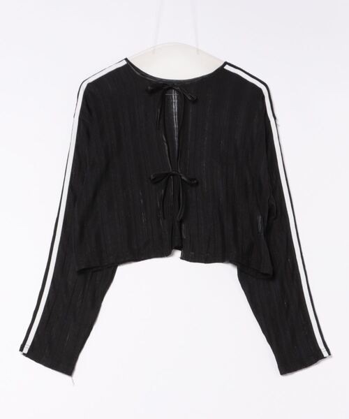 HOOK(フック)の「【HOOK】for girls 袖リボンライン前後2WAY透かしカーディガン (SS)(カーディガン/ボレロ・レディース・ブルー/グレー/ブラック×ホワイト・XL/L/M)」の18枚目の写真