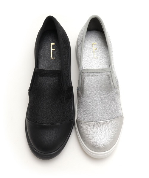 Feee(SHOES)(フィー)の「【軽量】メッシュ グリッター素材のスリッポンスニーカー/Feee(スリッポン・レディース・ブラック/シルバー・22.5cm/24.5cm/24.0cm/23.5cm/23.0cm)」の16枚目の写真