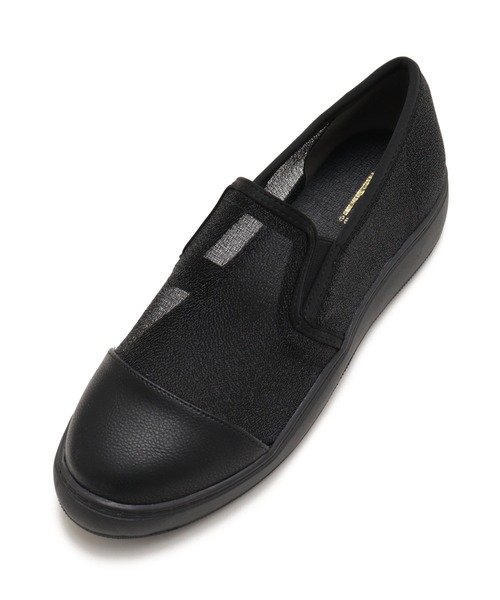 Feee(SHOES)(フィー)の「【軽量】メッシュ グリッター素材のスリッポンスニーカー/Feee(スリッポン・レディース・ブラック/シルバー・22.5cm/24.5cm/24.0cm/23.5cm/23.0cm)」の12枚目の写真
