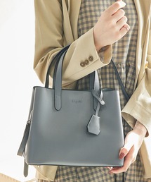 【Ungrid/アングリッド】カラーロゴ金具 キーハウス付き両アオリポケットハンドバッグ ショルダーストラップ付