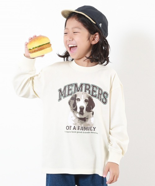 devirock(デビロック)の「綿100% デビラボ BIGシルエット プリント袖リブ 長袖Tシャツ(Tシャツ/カットソー・キッズ・グレー系その他/ピンク系その他/ブラック系その他2/ホワイト系その他/パープル系その他/パープル系その他2/ホワイト系その他3/ブラック系その他/オレンジ系その他/ホワイト系その他2/ブラック系その他3/グリーン系その他/グリーン系その他2/グレー系その他2/ブルー系その他/グレー系その他3・90cm/100cm/110cm/120cm/130cm/140cm/150cm/160cm)」の2枚目の写真