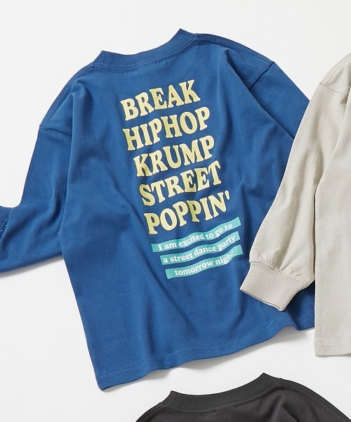 devirock(デビロック)の「綿100% デビラボ BIGシルエット プリント袖リブ 長袖Tシャツ(Tシャツ/カットソー・キッズ・グレー系その他/ピンク系その他/ブラック系その他2/ホワイト系その他/パープル系その他/パープル系その他2/ホワイト系その他3/ブラック系その他/オレンジ系その他/ホワイト系その他2/ブラック系その他3/グリーン系その他/グリーン系その他2/グレー系その他2/ブルー系その他/グレー系その他3・90cm/100cm/110cm/120cm/130cm/140cm/150cm/160cm)」の12枚目の写真