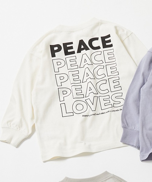 devirock(デビロック)の「綿100% デビラボ BIGシルエット プリント袖リブ 長袖Tシャツ(Tシャツ/カットソー・キッズ・グレー系その他/ピンク系その他/ブラック系その他2/ホワイト系その他/パープル系その他/パープル系その他2/ホワイト系その他3/ブラック系その他/オレンジ系その他/ホワイト系その他2/ブラック系その他3/グリーン系その他/グリーン系その他2/グレー系その他2/ブルー系その他/グレー系その他3・90cm/100cm/110cm/120cm/130cm/140cm/150cm/160cm)」の3枚目の写真