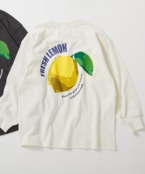 devirock(デビロック)の「綿100% デビラボ BIGシルエット プリント袖リブ 長袖Tシャツ(Tシャツ/カットソー・キッズ・グレー系その他/ピンク系その他/ブラック系その他2/ホワイト系その他/パープル系その他/パープル系その他2/ホワイト系その他3/ブラック系その他/オレンジ系その他/ホワイト系その他2/ブラック系その他3/グリーン系その他/グリーン系その他2/グレー系その他2/ブルー系その他/グレー系その他3・90cm/100cm/110cm/120cm/130cm/140cm/150cm/160cm)」の4枚目の写真