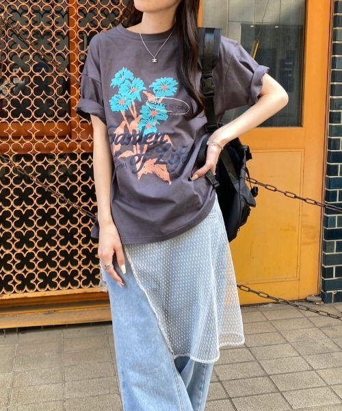 nemne store（ネンネストア）の「【低身長サイズあり】アソート柄カラーTシャツ（Tシャツ/カットソー・レディース・オートミール/ブルー/スミクロ/レッド/イエロー/グレー系その他/ブルー系その他/オフホワイト/レッド系その他・SMALL/MEDIUM）」の11枚目の写真