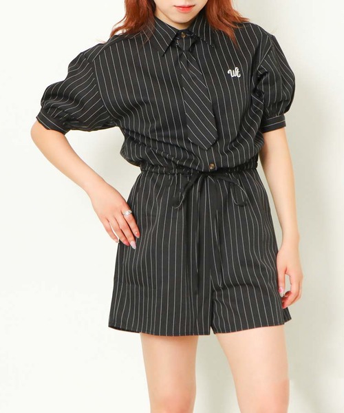 セール】《マニッシュ×スタイルUP》ネクタイ付きコンビネゾン