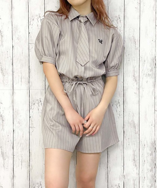 セール】《マニッシュ×スタイルUP》ネクタイ付きコンビネゾン（つなぎ