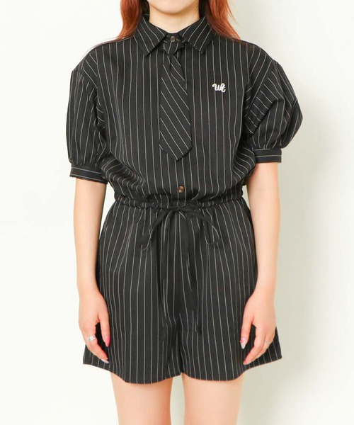 セール】《マニッシュ×スタイルUP》ネクタイ付きコンビネゾン