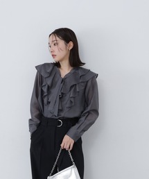 NATURAL BEAUTY BASIC（ナチュラルビューティーベーシック）の「◇ラッフルフリルボウブラウス（シャツ/ブラウス）」