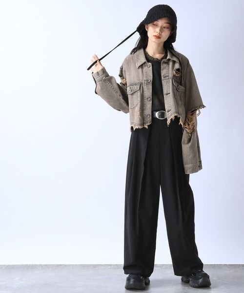 JEANASIS（ジーナシス）の「ニットクロシェHAT/138728（ハット・レディース・ブラック/アイボリー・FREE）」の5枚目の写真