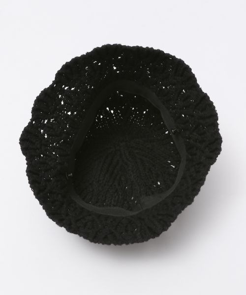 JEANASIS（ジーナシス）の「ニットクロシェHAT/138728（ハット・レディース・ブラック/アイボリー・FREE）」の12枚目の写真