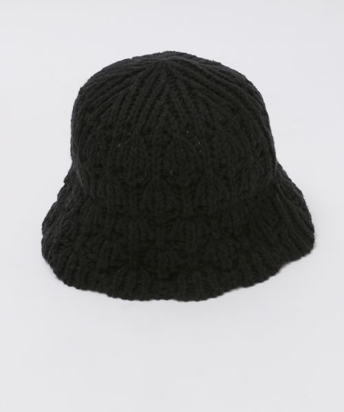 JEANASIS（ジーナシス）の「ニットクロシェHAT/138728（ハット・レディース・ブラック/アイボリー・FREE）」の10枚目の写真