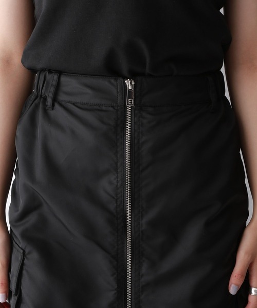 RAGEBLUE（レイジブルー）の「2WAY/Wジップミリタリーカーゴスカート（スカート・レディース・ブラック/オリーブ・FREE）」の20枚目の写真