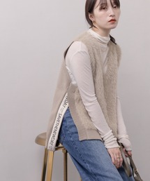 シャギーサイドスリットベスト