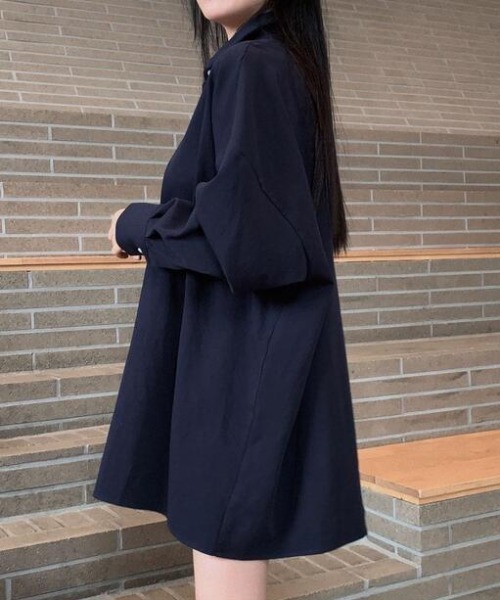 Mela(メラ)の「HEART BUTTON BIG SHIRTS(シャツ/ブラウス・レディース・グリーン/ピンク/ホワイト/ネイビー・FREE)」の22枚目の写真
