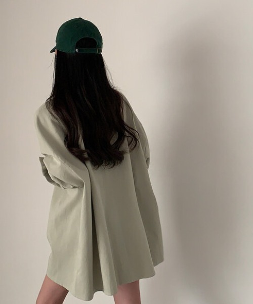 Mela(メラ)の「HEART BUTTON BIG SHIRTS(シャツ/ブラウス・レディース・グリーン/ピンク/ホワイト/ネイビー・FREE)」の15枚目の写真