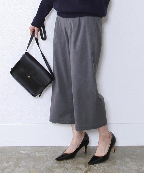 coen（コーエン）の「タックフレアパンツ（その他パンツ・レディース・グレー/ネイビー/チェック・MEDIUM/LARGE）」の2枚目の写真