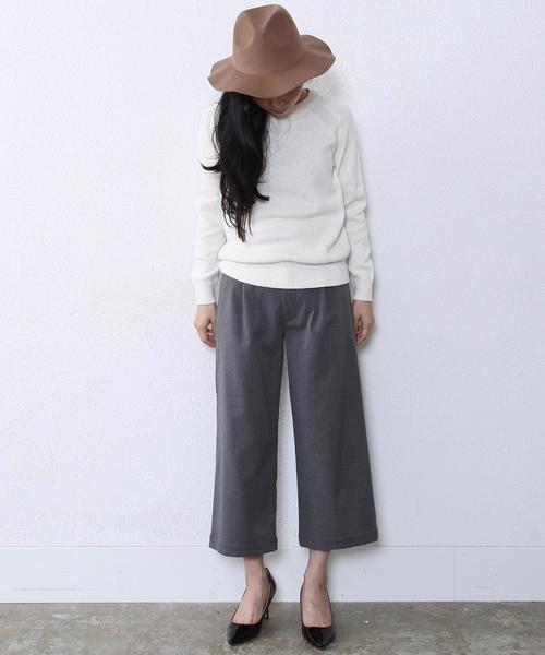 coen（コーエン）の「タックフレアパンツ（その他パンツ・レディース・グレー/ネイビー/チェック・MEDIUM/LARGE）」の5枚目の写真