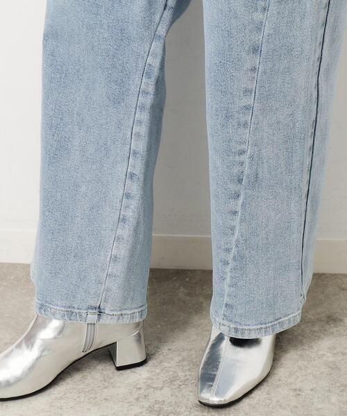 OPAQUE.CLIP（オペークドットクリップ）の「◆ストレッチラップデザインワイドデニム／オーガニックコットン混【洗濯機洗い可】（デニムパンツ・レディース・スミクロ/ライトブルー・42/40/38/36）」の18枚目の写真