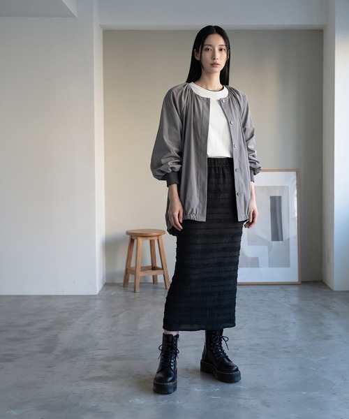 STYLE DELI(スタイルデリ)の「【BLK001】バルーンブルゾン(ナイロンジャケット・レディース・グレー/ブラック・FREE)」の10枚目の写真