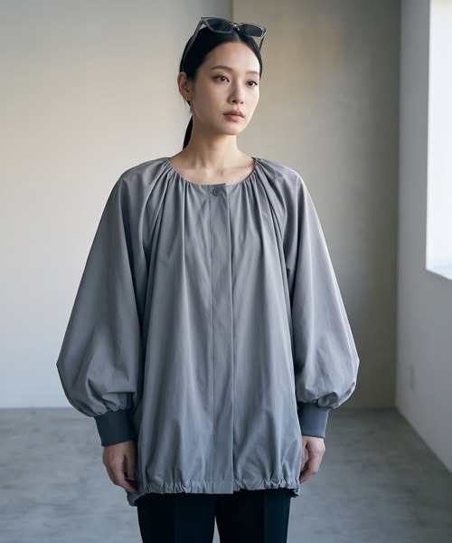 STYLE DELI(スタイルデリ)の「【BLK001】バルーンブルゾン(ナイロンジャケット・レディース・グレー/ブラック・FREE)」の13枚目の写真