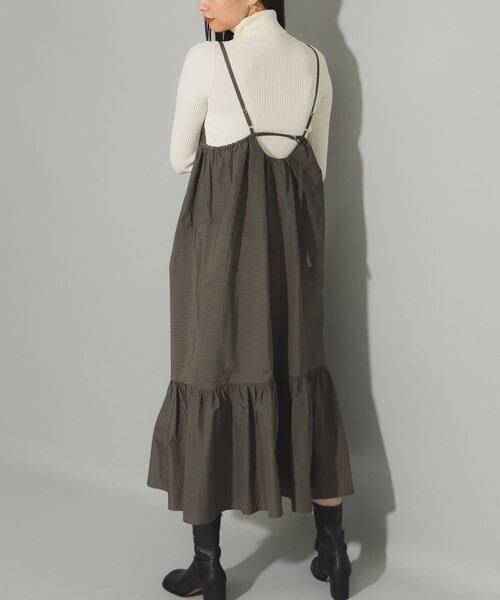 Ray BEAMS(レイビームス)の「チェック ティアード キャミ ワンピース(ワンピース・レディース・ブラック/オリーブ・ONE SIZE)」の11枚目の写真
