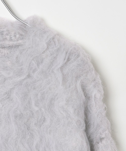 LEPSIM(レプシィム)の「5ゲージカール起毛カーディガン 137517(カーディガン/ボレロ・レディース・グレー/ライム/ブルー・FREE)」の7枚目の写真