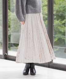 mysty woman | クラッシュベロアプリーツスカート 150090(スカート)