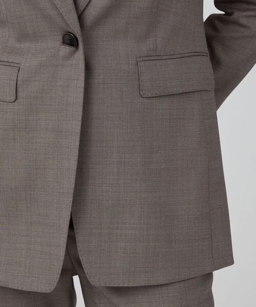 ブラウニーシャークスキン シングル1Bジャケット（テーラード