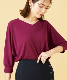 Vネックデザインドルマンプルオーバー