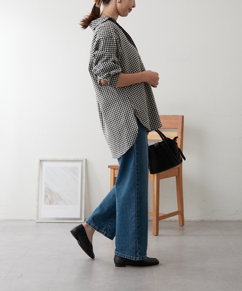 continuer de NICE CLAUP（コンティニューデナイスクラップ）の「秋のBigチェックシャツ（シャツ/ブラウス・レディース・ブラック系その他/グレー系その他2・FREE）」の8枚目の写真