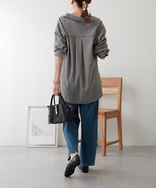 continuer de NICE CLAUP（コンティニューデナイスクラップ）の「秋のBigチェックシャツ（シャツ/ブラウス・レディース・ブラック系その他/グレー系その他2・FREE）」の18枚目の写真