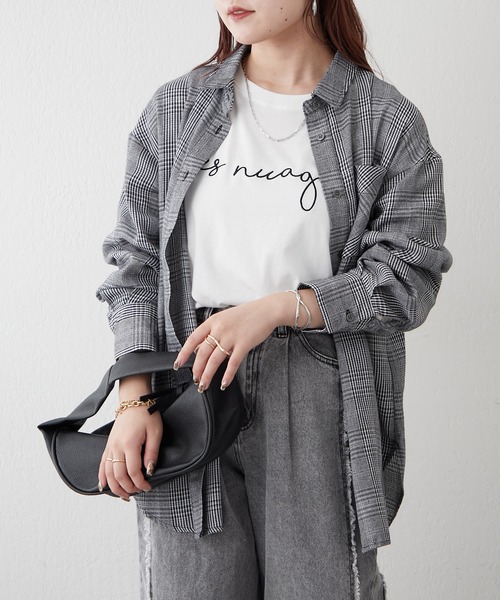 continuer de NICE CLAUP（コンティニューデナイスクラップ）の「秋のBigチェックシャツ（シャツ/ブラウス・レディース・ブラック系その他/グレー系その他2・FREE）」の19枚目の写真
