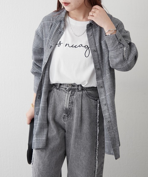 continuer de NICE CLAUP（コンティニューデナイスクラップ）の「秋のBigチェックシャツ（シャツ/ブラウス・レディース・ブラック系その他/グレー系その他2・FREE）」の20枚目の写真