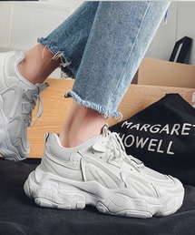 shoes365（シューズスリーシックスファイヴ）の「【shoes365】パッチワーク凹凸感厚底スニーカー（スニーカー）」