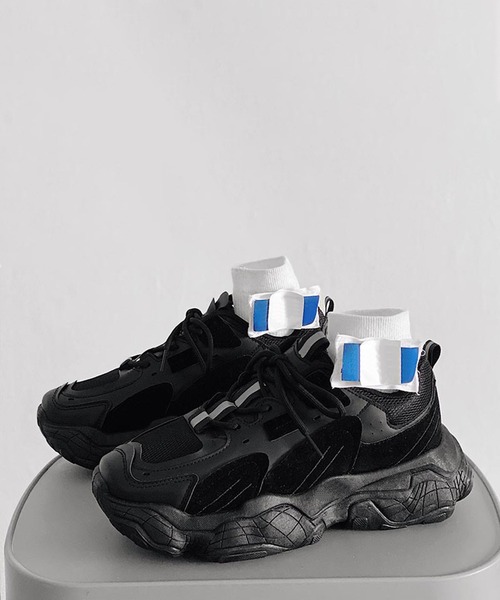 shoes365(シューズスリーシックスファイヴ)の「【shoes365】パッチワーク凹凸感厚底スニーカー(スニーカー・メンズ・ブラック/グレー/ベージュ/ホワイト・24.5cm/25.0cm/25.5cm/26.0cm/26.5cm/27.0cm)」の11枚目の写真