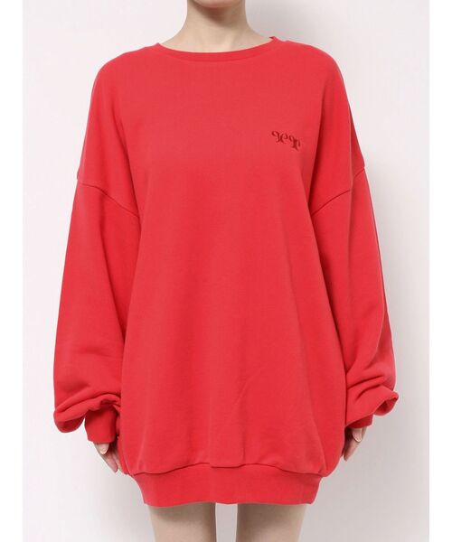 EMODA(エモダ)の「【WEB限定】オーバールーズロゴプルオーバー(スウェット・レディース・ブラック/グレー/ブルー/レッド・FREE)」の10枚目の写真