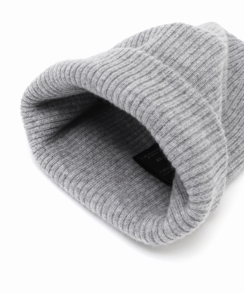 Spick & Span（スピックアンドスパン）の「カシミヤニット帽（ニットキャップ/ビーニー・レディース・イエロー/グレー・FREE）」の12枚目の写真