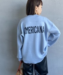 [Americana×JEANS FACTORY/アメリカーナ×ジーンズファクトリー] 別注 バックロゴデザインジャガードニット