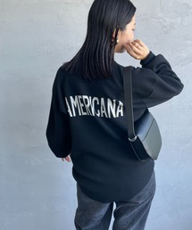 [Americana×JEANS FACTORY/アメリカーナ×ジーンズファクトリー] 別注 バックロゴデザインジャガードニット