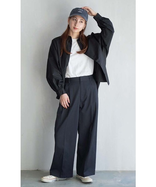 e-zakkamania stores(イーザッカマニアストアーズ)の「バックギャザー ボリュームスリーブ ブラウス(シャツ/ブラウス・レディース・アイボリー/ブラック/ストライプ・フリー)」の8枚目の写真