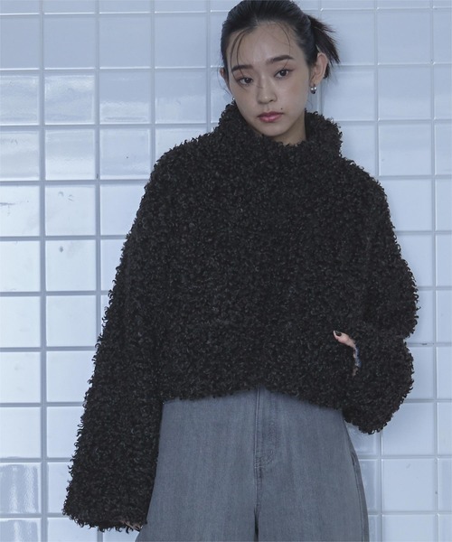 プードルファーショートブルゾン（ブルゾン）｜miette（ミエット） 7,689円