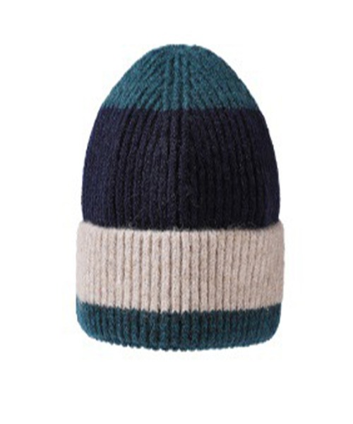 ウィメンズ マルチボーダーカラーニットキャップビーニー（ニット