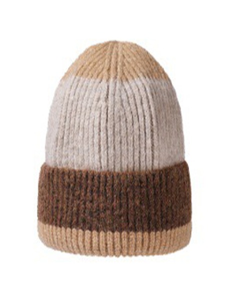 セール】ウィメンズ マルチボーダーカラーニットキャップビーニー