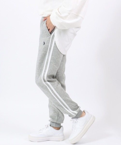 U.S. POLO ASSN.（ユーエスポロアッスン）の「U.S. POLO ASSN.（ユーエスポロアッスン）ワンポイントロゴ刺繍裏起毛スウェットジョガーパンツ レディース（スウェットパンツ・レディース・スミクロ/ブラック/グレー/ネイビー・L/M）」の3枚目の写真