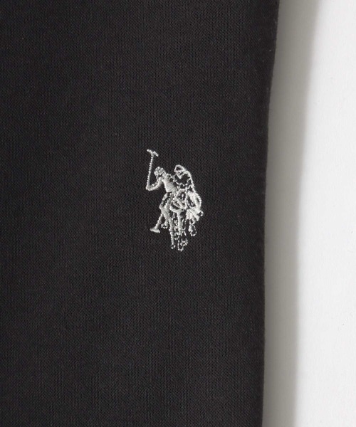 U.S. POLO ASSN.（ユーエスポロアッスン）の「U.S. POLO ASSN.（ユーエスポロアッスン）ワンポイントロゴ刺繍裏起毛スウェットジョガーパンツ レディース（スウェットパンツ・レディース・スミクロ/ブラック/グレー/ネイビー・L/M）」の13枚目の写真