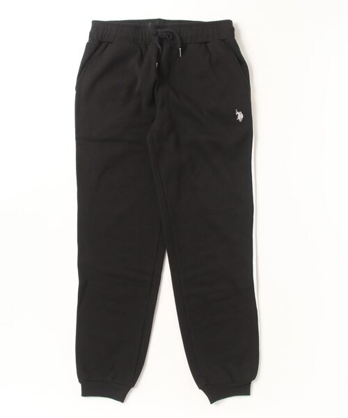 U.S. POLO ASSN.（ユーエスポロアッスン）の「U.S. POLO ASSN.（ユーエスポロアッスン）ワンポイントロゴ刺繍裏起毛スウェットジョガーパンツ レディース（スウェットパンツ・レディース・スミクロ/ブラック/グレー/ネイビー・L/M）」の20枚目の写真